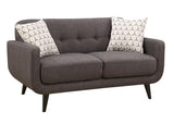 61" Charcoal And Black Loveseat and Toss Pillows - Homeroots - Flyclothing LLC