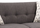 61" Charcoal And Black Loveseat and Toss Pillows - Homeroots - Flyclothing LLC