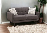 61" Charcoal And Black Loveseat and Toss Pillows - Homeroots - Flyclothing LLC
