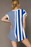 Umgee Mixed Striped Short Sleeve Romper - Trendsi - Flyclothing LLC