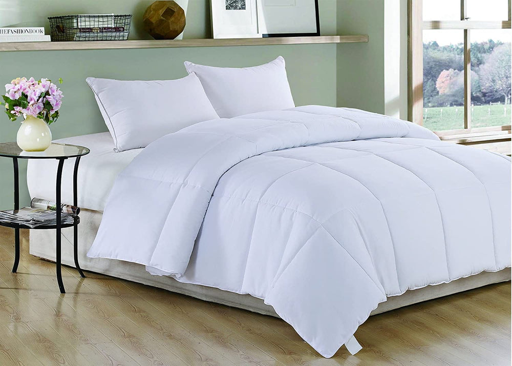 White Twin Microfiber Thread Count Down Alternative Duvet Insert - Homeroots - Flyclothing LLC