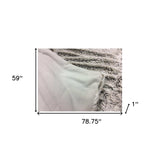 Gray Faux Fur Ombre Plush Throw - Homeroots - Flyclothing LLC