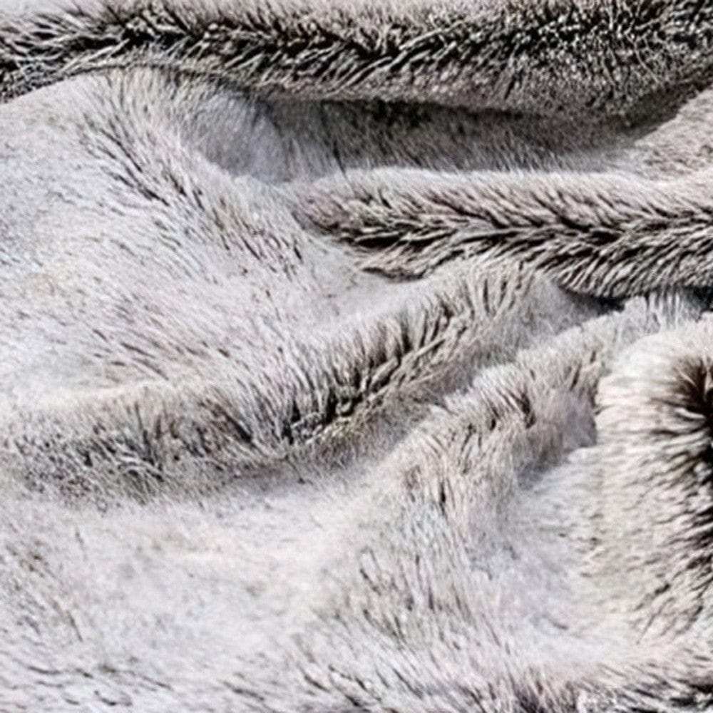 Gray Faux Fur Ombre Plush Throw - Homeroots - Flyclothing LLC