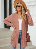 Pocketed Open Front Long Sleeve Cardigan - Trendsi - Flyclothing LLC