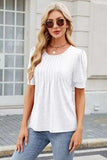 Round Neck Short Sleeve T-Shirt - Trendsi - Flyclothing LLC