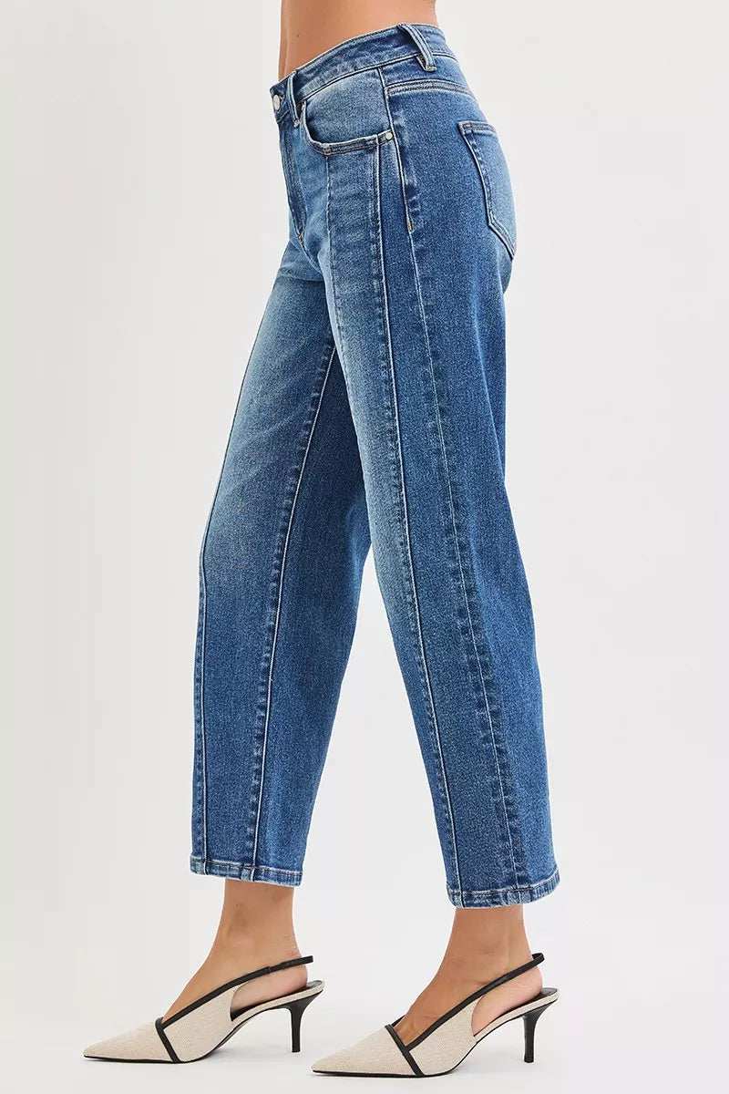 RISEN High Rise Crop Straight Jeans - Trendsi - Flyclothing LLC