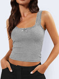 Lace Detail Square Neck Tank - Trendsi - Flyclothing LLC
