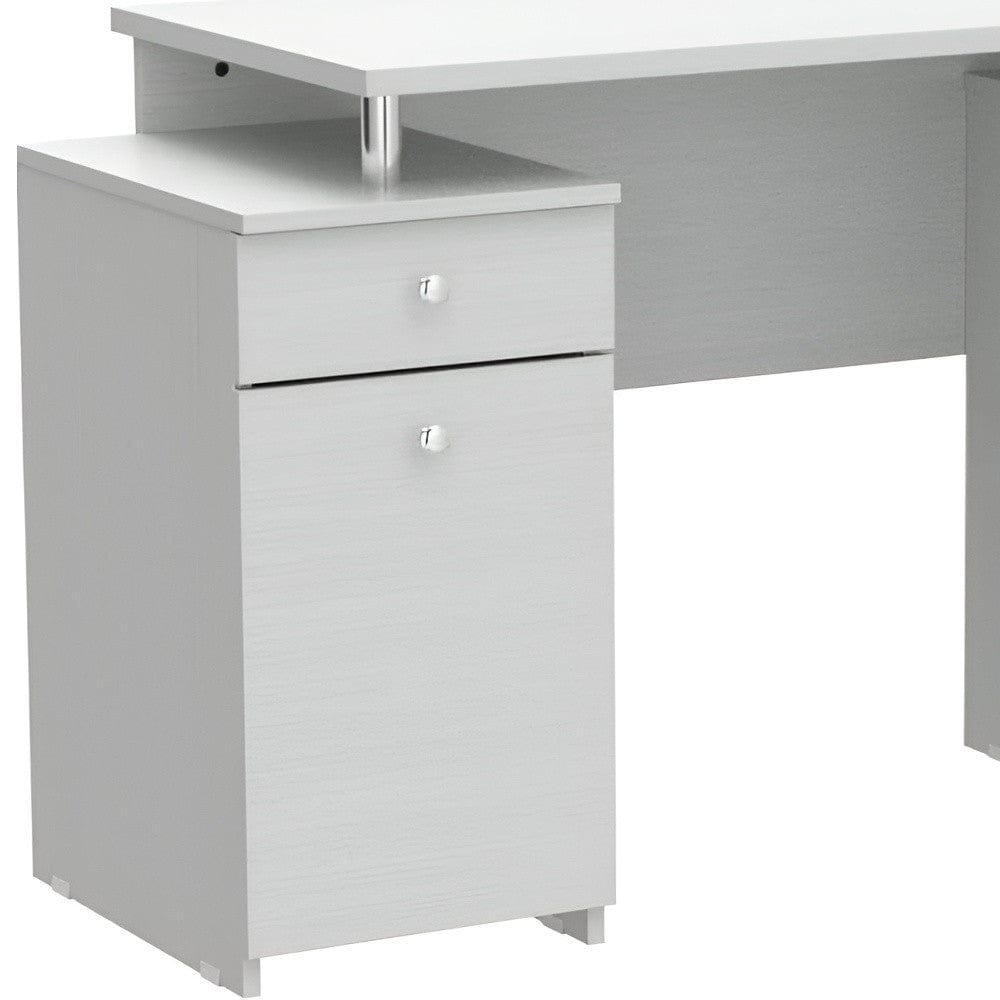 51" White Computer Desk With Five Drawers - Homeroots - Flyclothing LLC