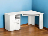 59" White Corner Computer Desk With Two Drawers - Homeroots - Flyclothing LLC