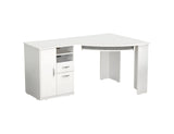 59" White Corner Computer Desk With Two Drawers - Homeroots - Flyclothing LLC