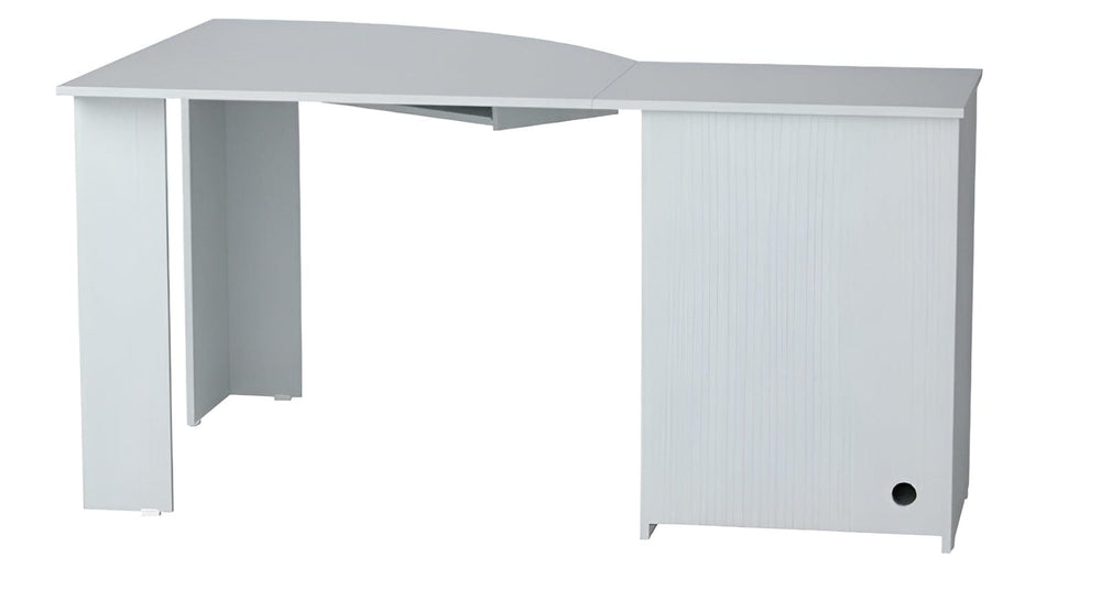 59" White Corner Computer Desk With Two Drawers - Homeroots - Flyclothing LLC