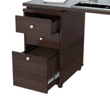 60" Espresso L Shape Computer Desk With Three Drawers - Homeroots - Flyclothing LLC