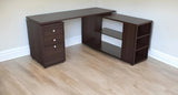 60" Espresso L Shape Computer Desk With Three Drawers - Homeroots - Flyclothing LLC