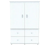 47" White Melamine Mirrored Four Drawer Combo Dresser - Homeroots