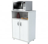 White Finish Wood Microwave Cart With Cabinet - Homeroots - Flyclothing LLC