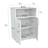 White Finish Wood Microwave Cart With Cabinet - Homeroots - Flyclothing LLC