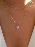 18K Gold-Plated Inlaid Zircon Layered Necklace - Trendsi - Flyclothing LLC