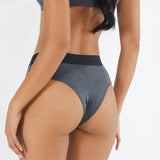 The Basalt | Heather Charcoal Cheeky Underwear with Waistband - Shinesty - Flyclothing LLC