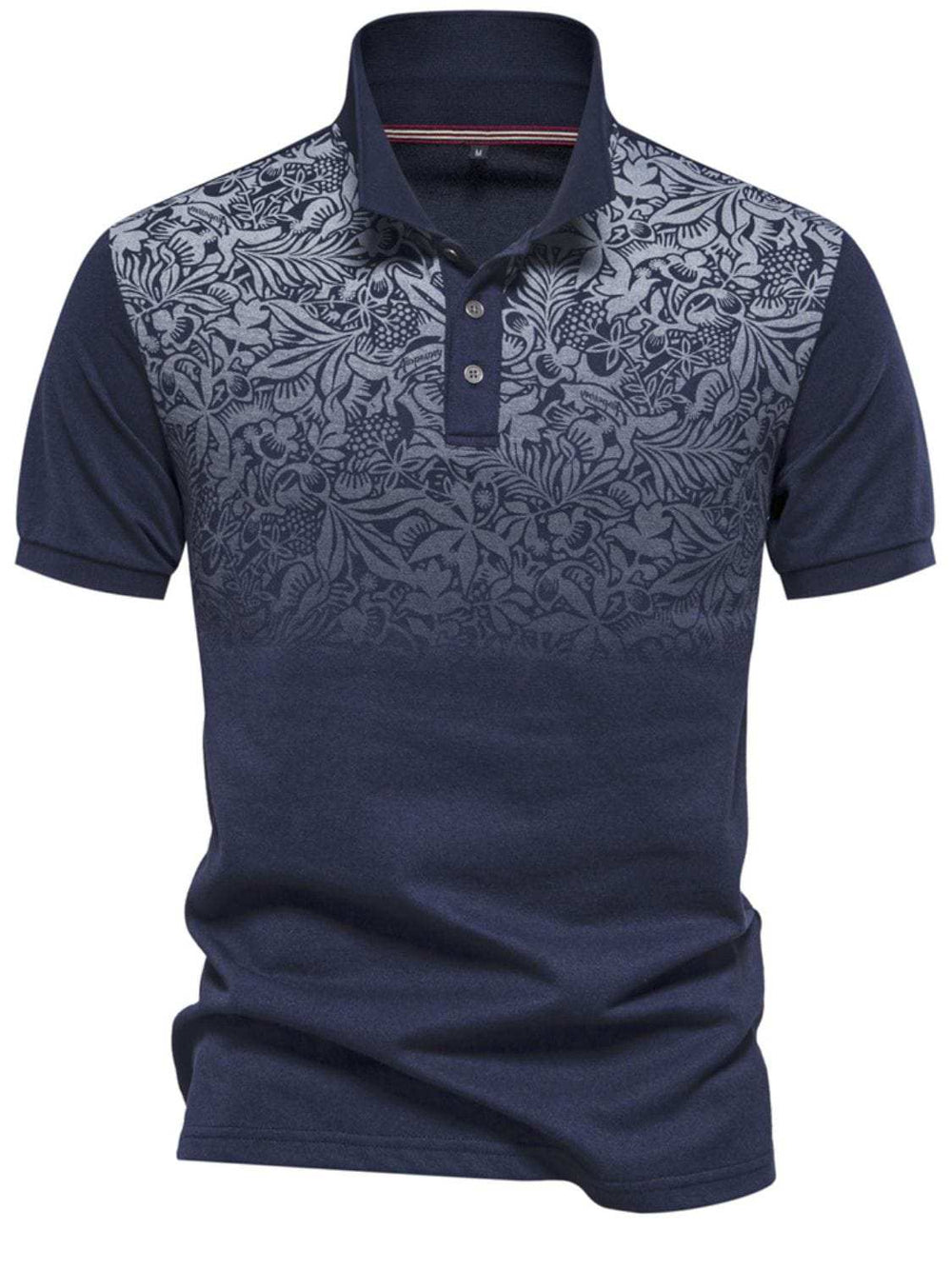 Men's Printed Collared Neck Short Sleeve Polo - Trendsi - Flyclothing LLC