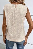 Lace Detail Eyelet Tank - Trendsi - Flyclothing LLC