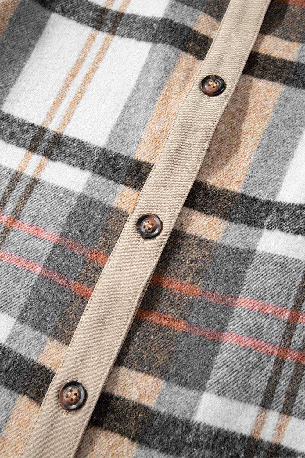 Pocketed Plaid Long Sleeve Mini Shirt Dress - Trendsi - Flyclothing LLC