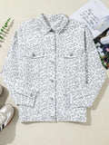 Leopard Button Up Long Sleeve Denim Jacket - Trendsi - Flyclothing LLC