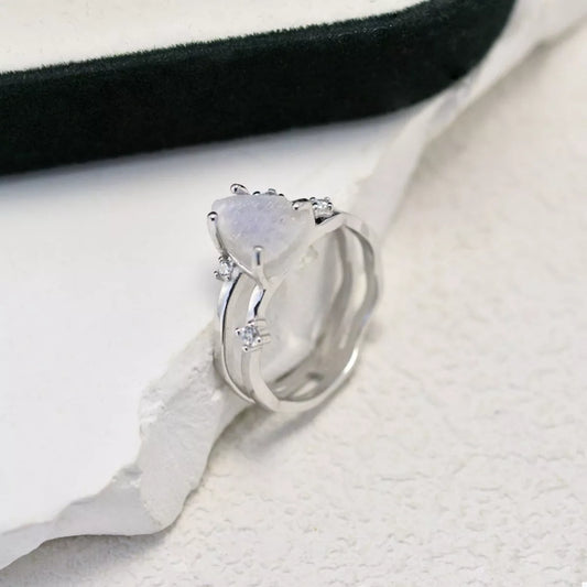 925 Sterling Silver Geometric Ring - Trendsi - Flyclothing LLC