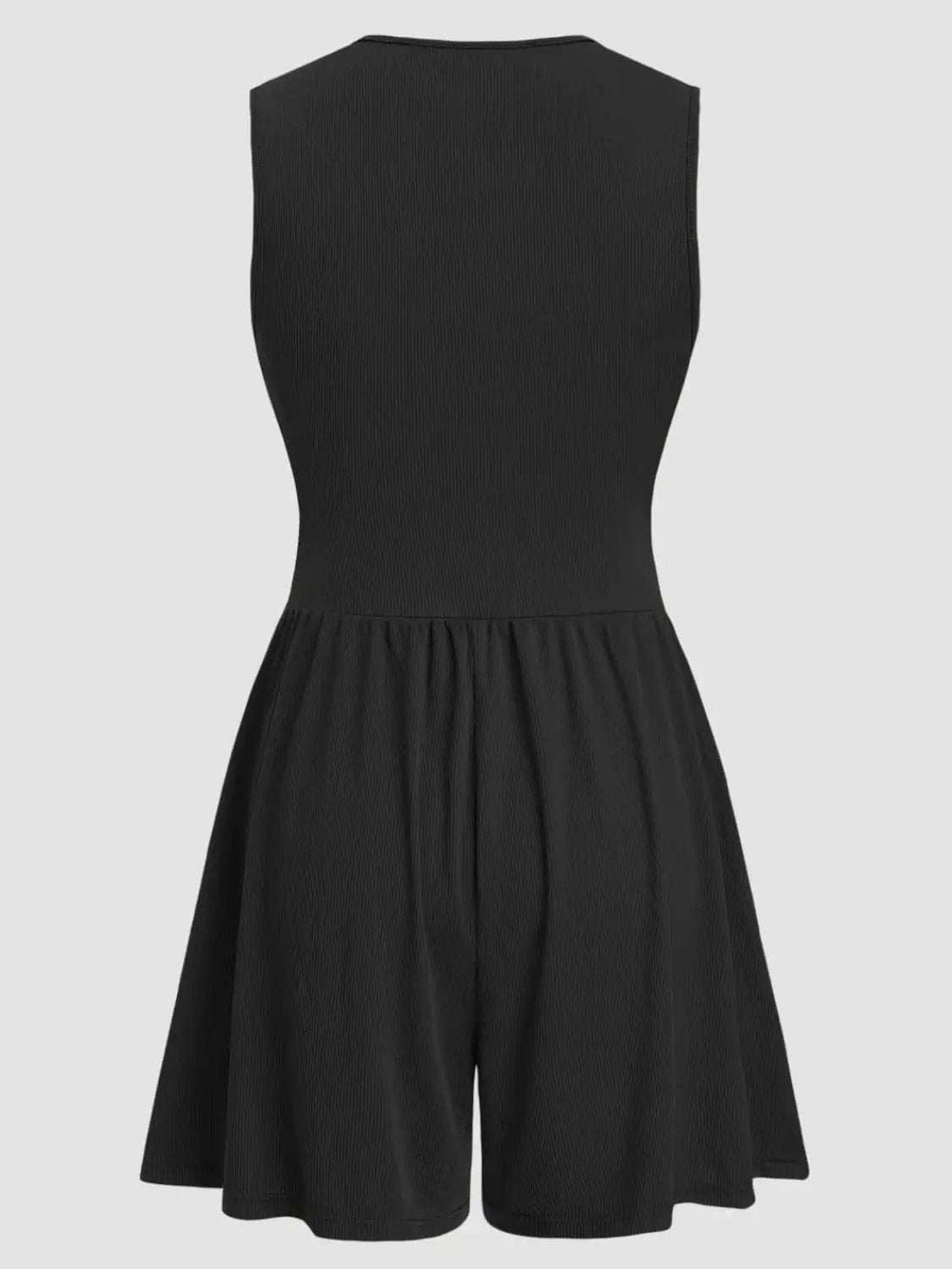Ruched Plunge Sleeveless Romper - Trendsi - Flyclothing LLC