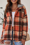 Plaid Button Up Hooded Shacket - Trendsi - Flyclothing LLC