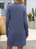 Striped Round Neck Long Sleeve Mini Dress - Trendsi - Flyclothing LLC