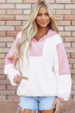 Color Block Half Zip Long Sleeve Hoodie - Trendsi - Flyclothing LLC