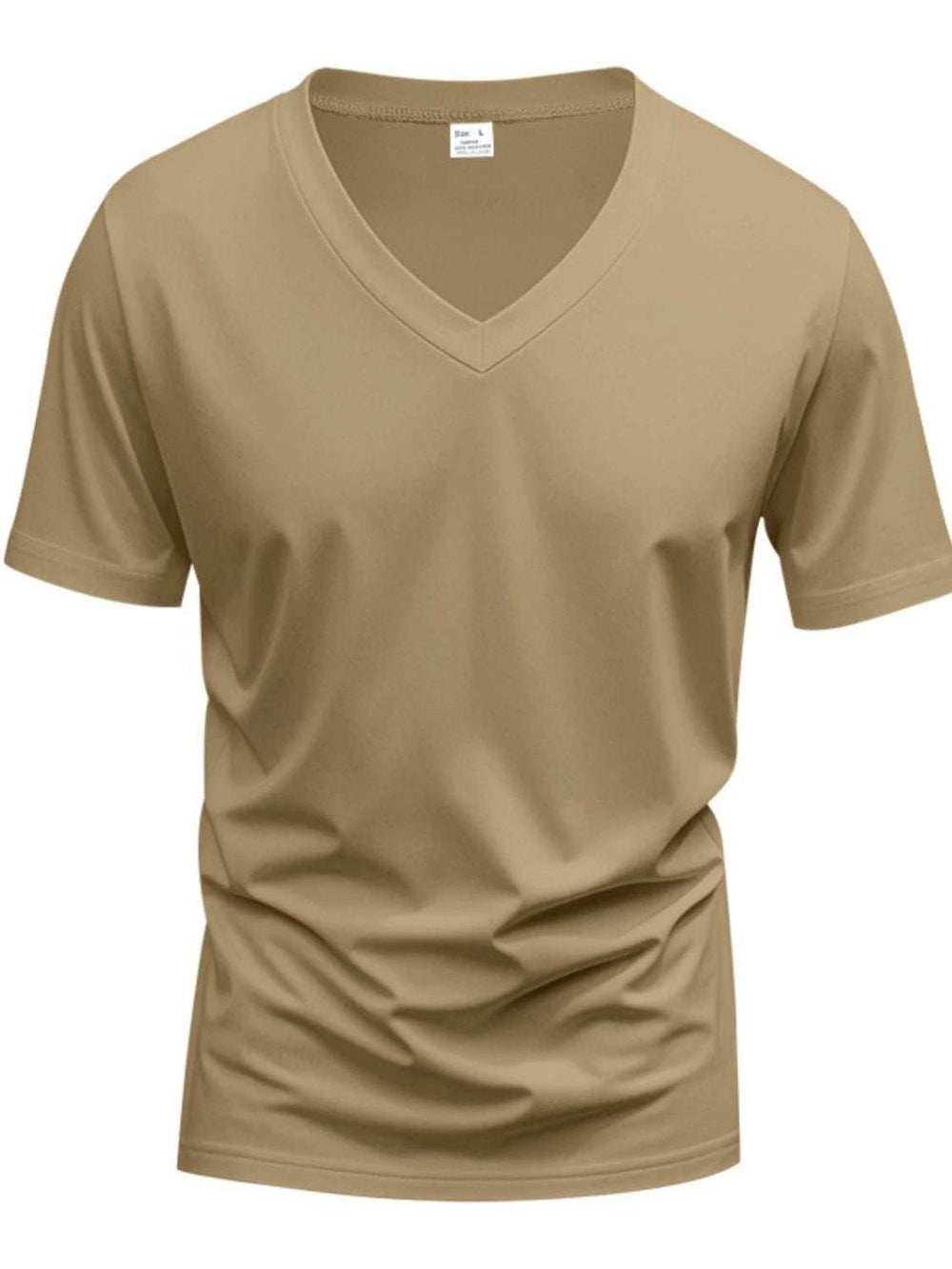 Men's Full Size V-Neck Short Sleeve T-Shirt Plus Size - Trendsi - Flyclothing LLC