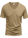 Men's Full Size V-Neck Short Sleeve T-Shirt Plus Size - Trendsi - Flyclothing LLC