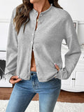 Button-Front Long Sleeve Cardigan - Trendsi - Flyclothing LLC
