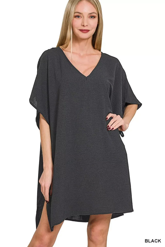 Zenana Woven Airflow Tie Side Cover Up - Trendsi - Flyclothing LLC