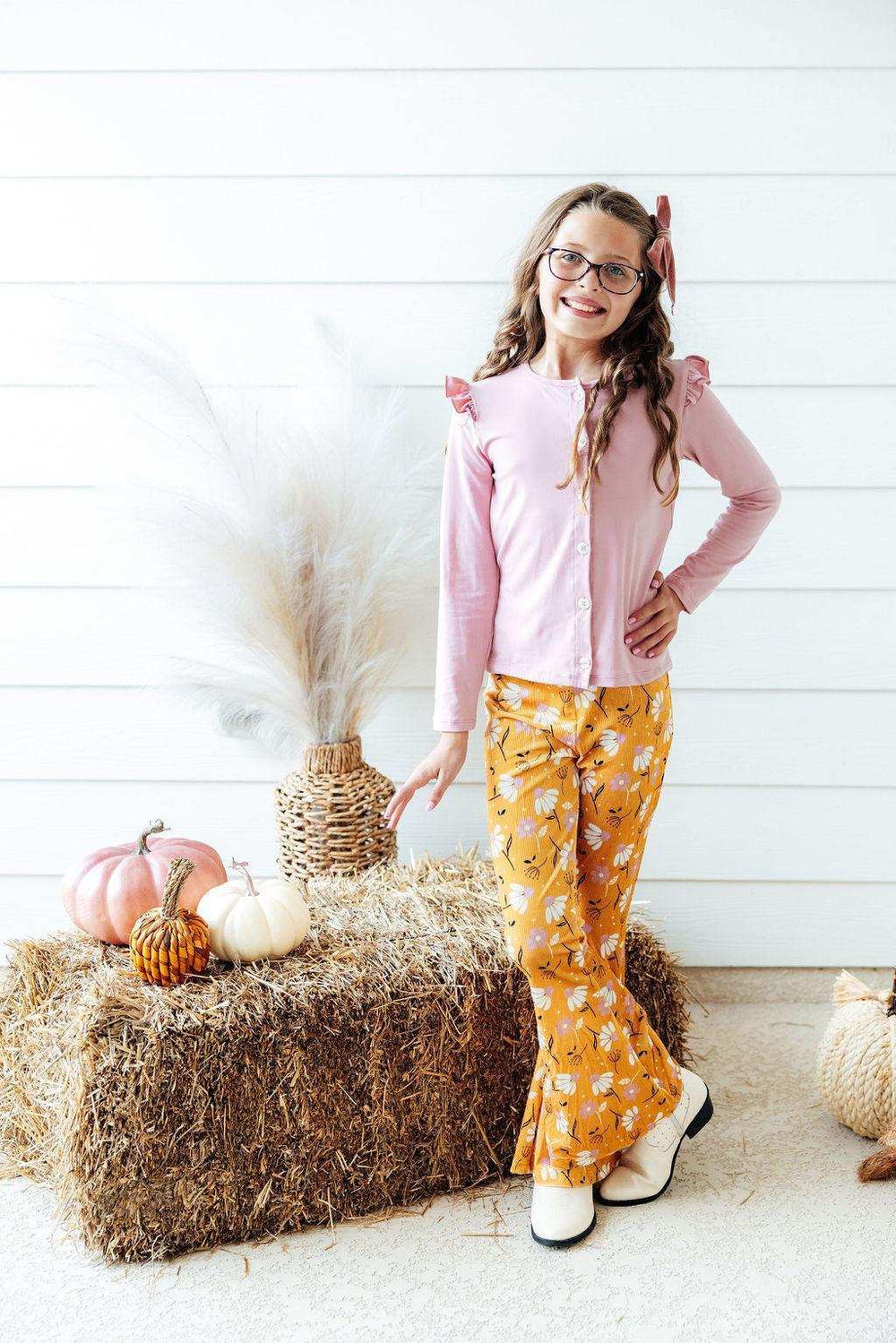 Dandelions in Fall Ribbed Velvet Bells - Mila & Rose ® - Flyclothing LLC