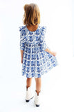 Southern Belle 3/4 Sleeve Ruffle Twirl Dress - Mila & Rose ® - Flyclothing LLC