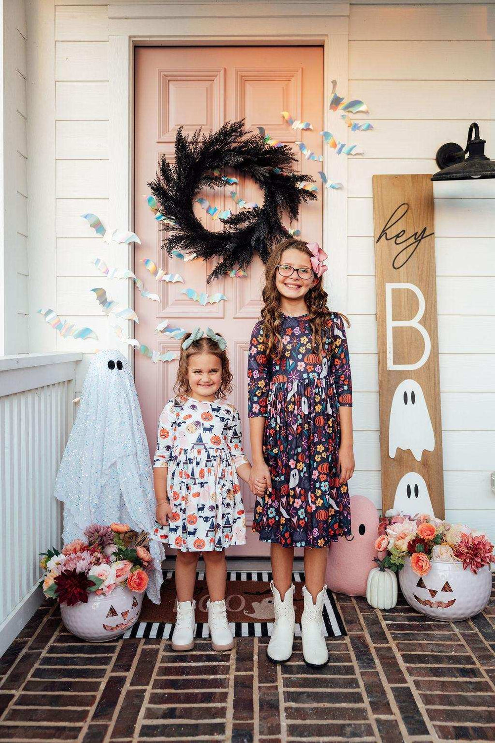 Boo Crew 3/4 Sleeve Pocket Twirl Dress - Mila & Rose ® - Flyclothing LLC