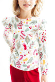 Holly Jolly Christmas L/S Ruffle Tee - Mila & Rose ® - Flyclothing LLC