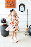 Pumpkin Peekaboo 3/4 Sleeve Pocket Twirl Dress - Mila & Rose ® - Flyclothing LLC