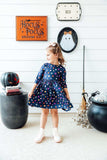 Halloween Stars 3/4 Sleeve Pocket Twirl Dress - Mila & Rose ® - Flyclothing LLC
