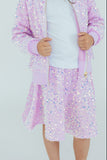 Lilac Velvet Sequin Twirl Skort
