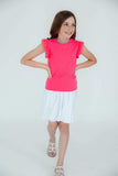 Neon Pink S/S Ruffle Tee - Mila & Rose ® - Flyclothing LLC