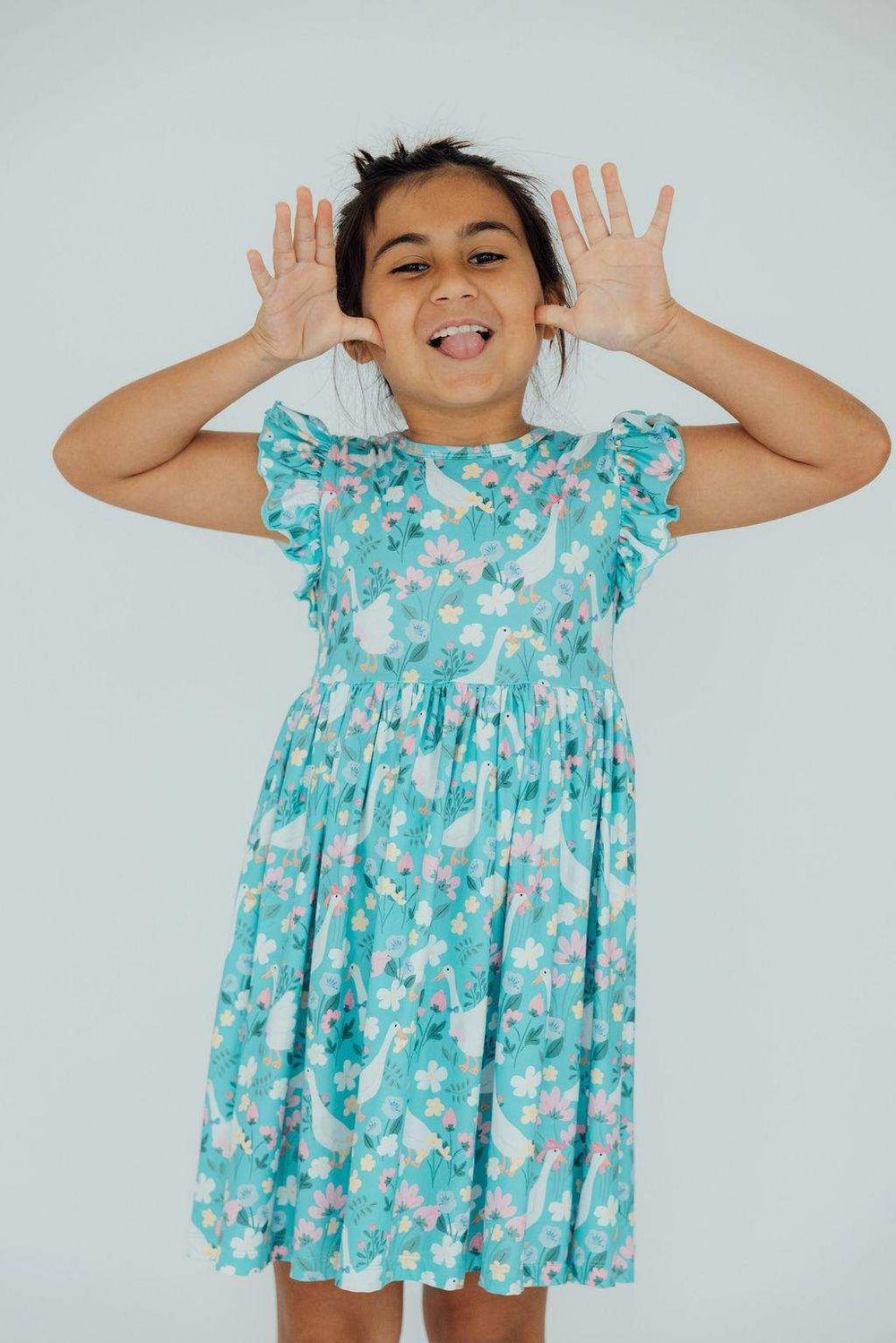Silly Goose Flutter Sleeve Twirl Dress - Mila & Rose ® - Flyclothing LLC