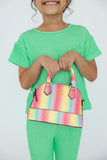 Neon Rainbow Glitter Girl's Crossbody Purse - Mila & Rose ® - Flyclothing LLC