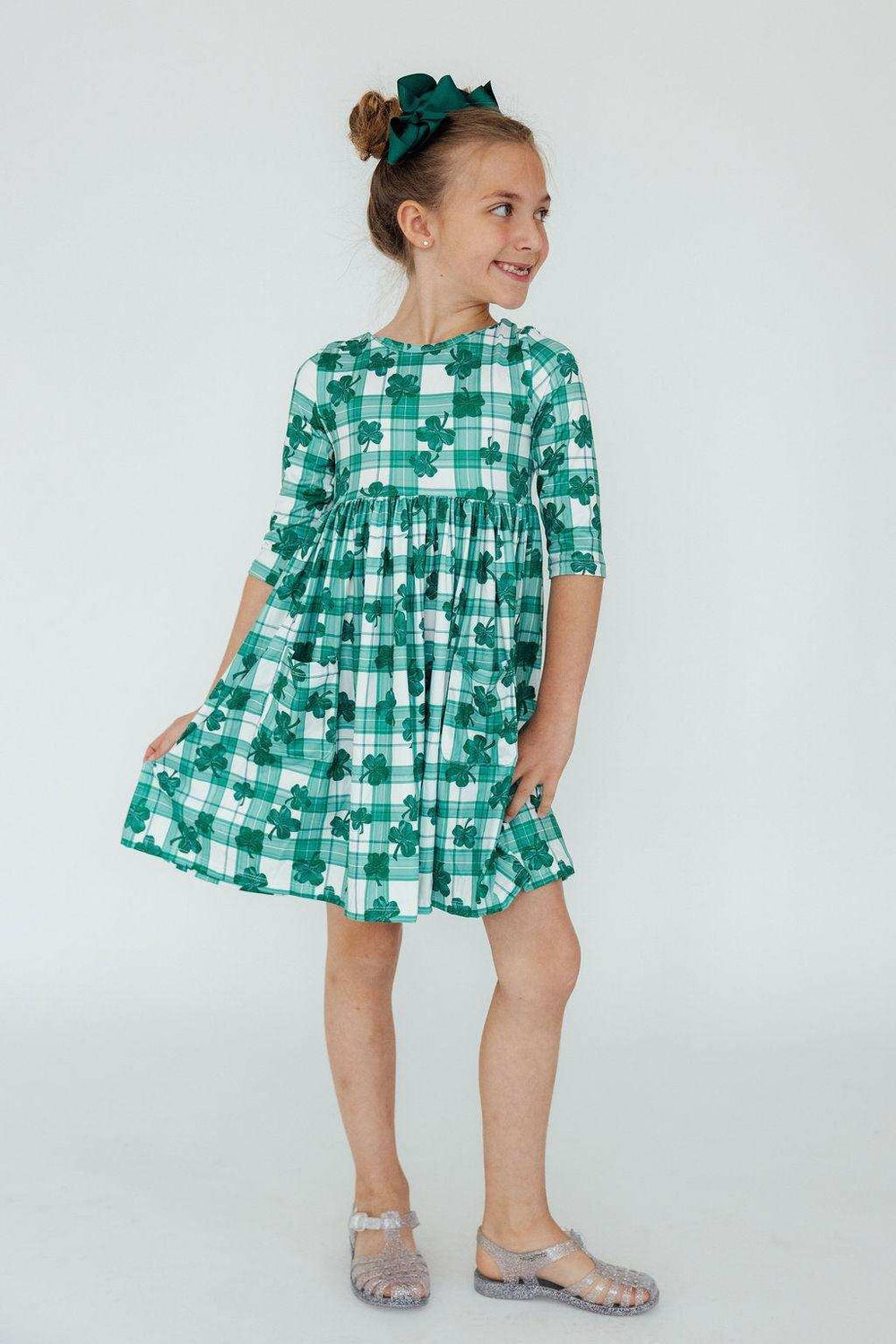 SALE Lucky One 3/4 Sleeve Pocket Twirl Dress - Mila & Rose ® - Flyclothing LLC