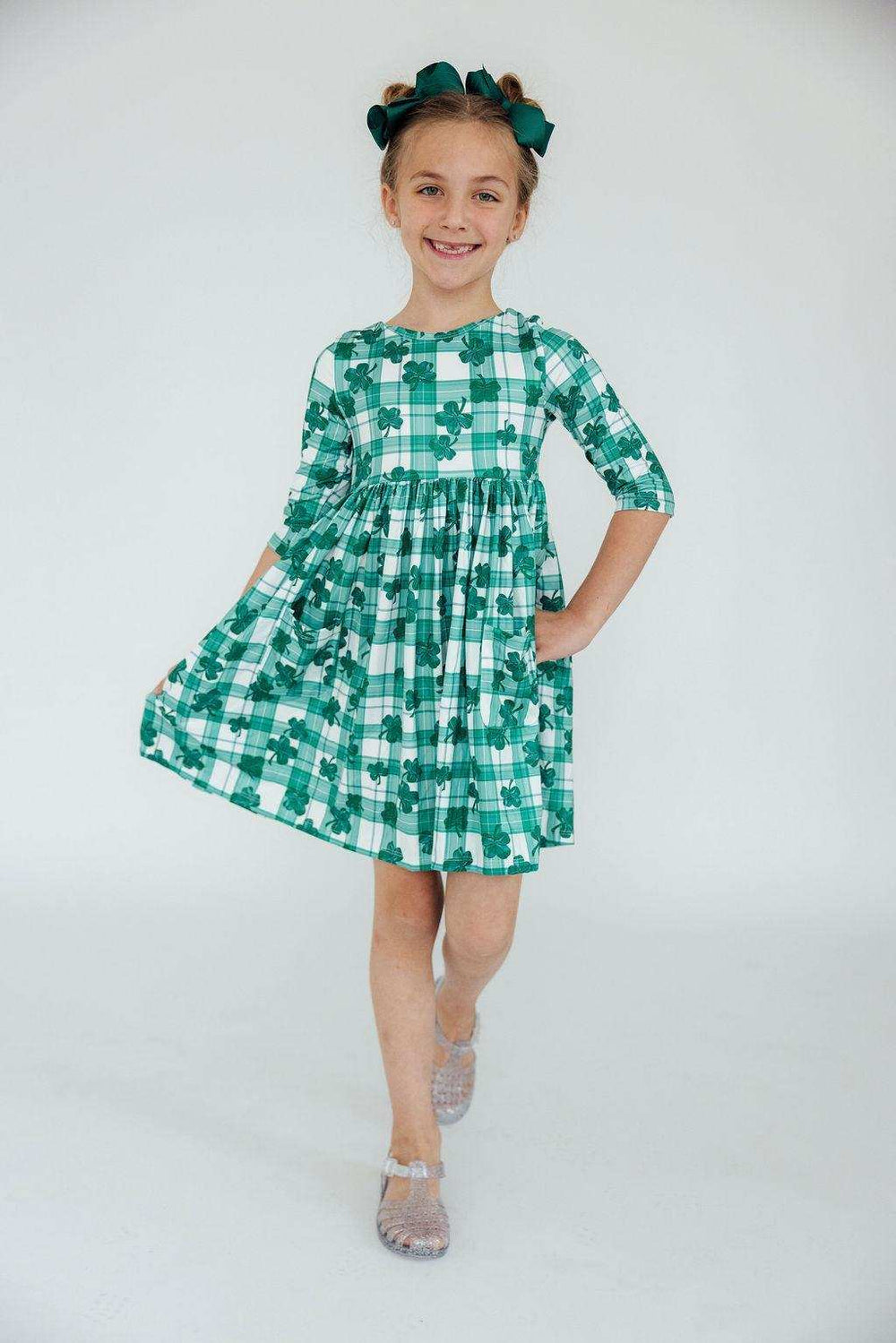 SALE Lucky One 3/4 Sleeve Pocket Twirl Dress - Mila & Rose ® - Flyclothing LLC