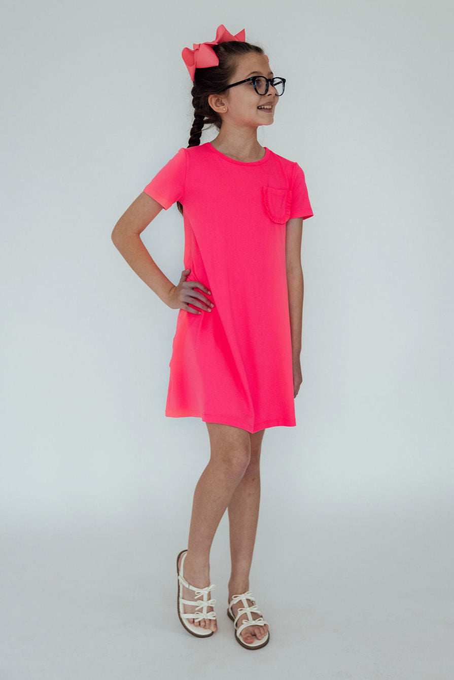 Neon Pink T-Shirt Dress - Mila & Rose ® - Flyclothing LLC