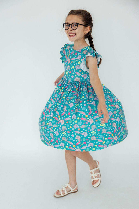 Betta Blooms Flutter Sleeve Twirl Dress - Mila & Rose ® - Flyclothing LLC