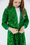 Kelly Green Velvet Sequin Jacket - Mila & Rose ® - Flyclothing LLC